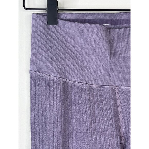 Good American Ribbed Leggings NWT Size 1/2 Dusty Violet Compression Yoga Pants - Picture 4 of 13